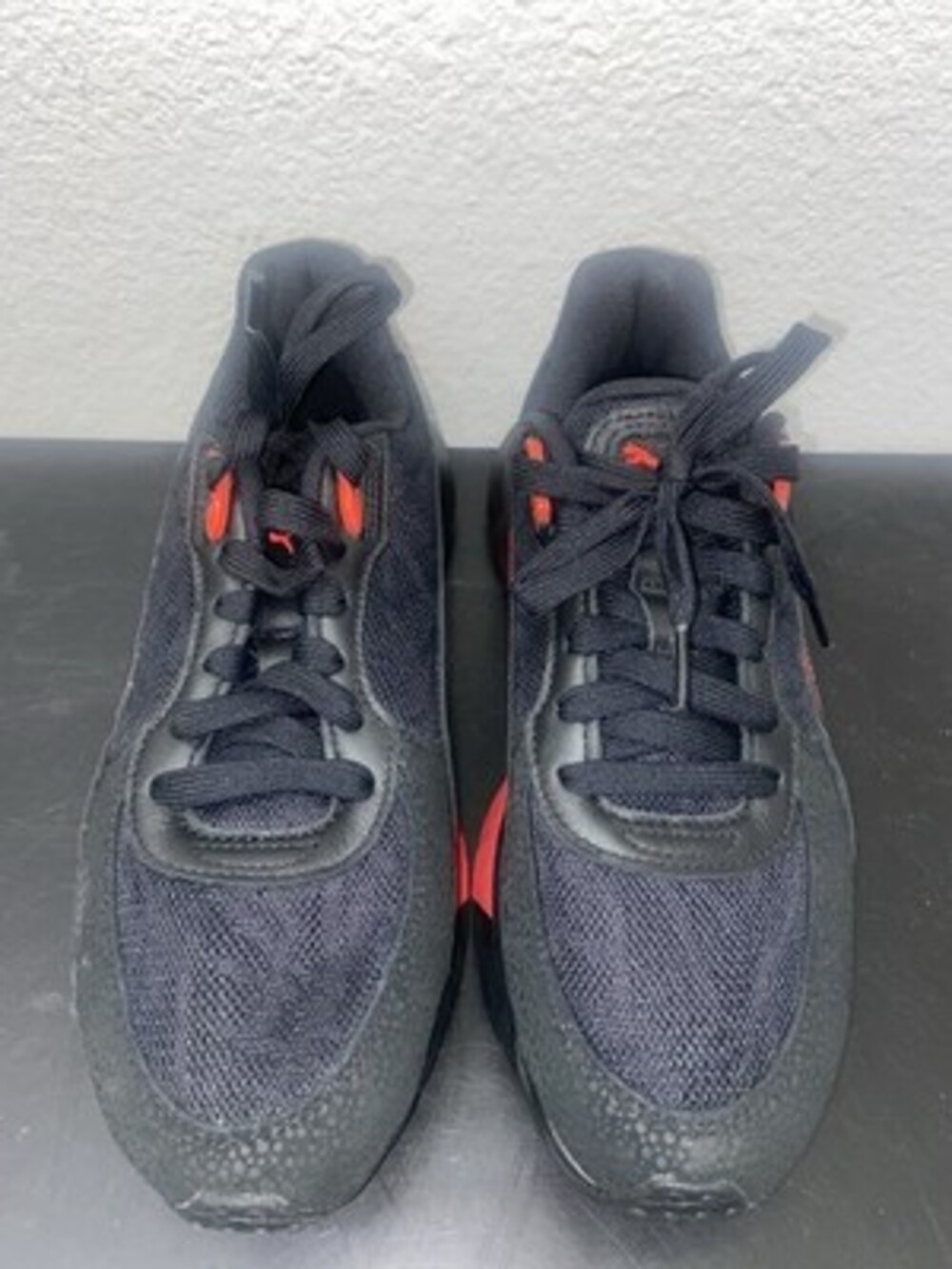 Puma RS-X Youth Sneakers Black Red Chunky Running Shoes Junior 7C